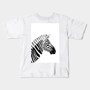 Monochrome Zebra Kids T-Shirt